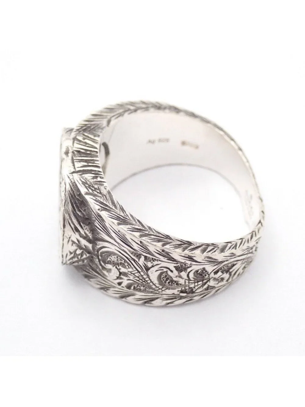 Gucci Interlocking G Arabesque Ring 925 Sterling Silver